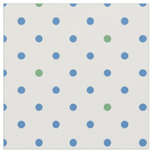 Tissu Bleu, pois verts