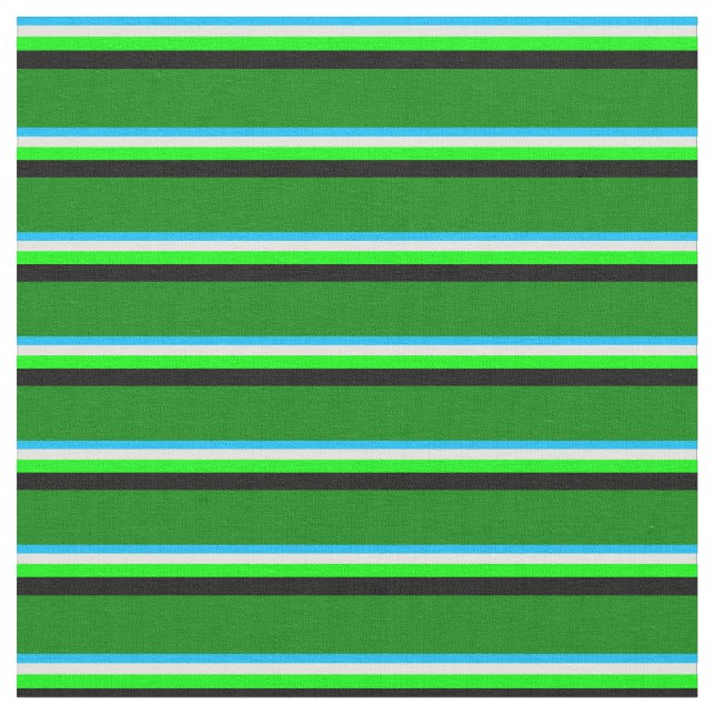 Tissu Bleu profond, Jaune clair, Chaux, Noir et Vert (Fermer)