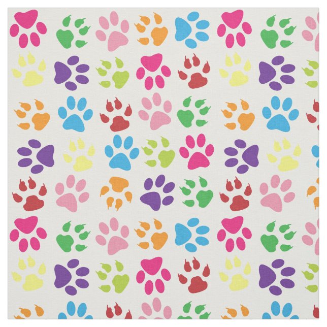 Tissu Bleu rose pourpre Vert orangé Pâtes de chien (Échantillon)