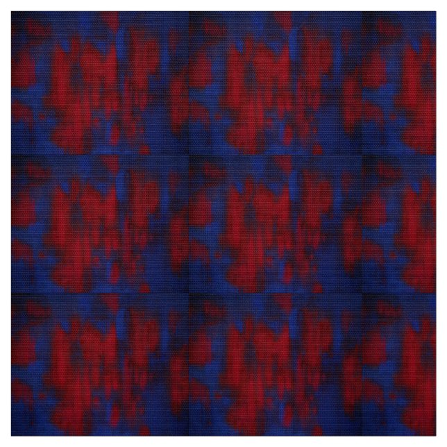 Tissu Bleu/Rouge Abstrait (Échantillon)