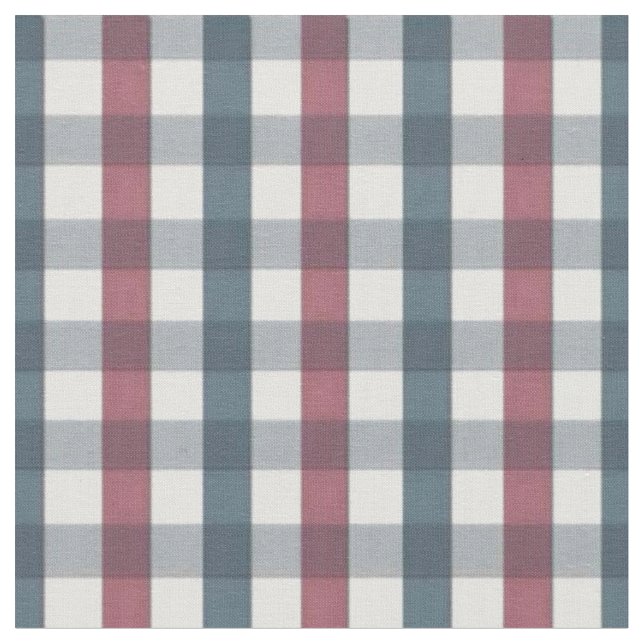 Tissu bleu, rouge et blanc de motif de plaid (Fermer)