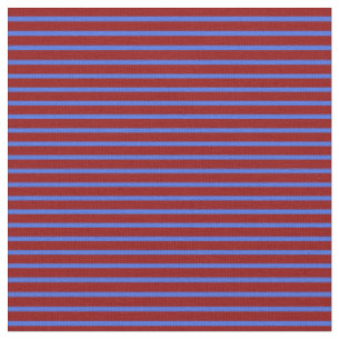 Tissu Bleu royal et rayures rouge foncé