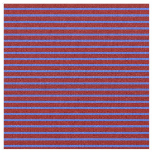 Tissu Bleu royal et rayures rouge foncé (Fermer)