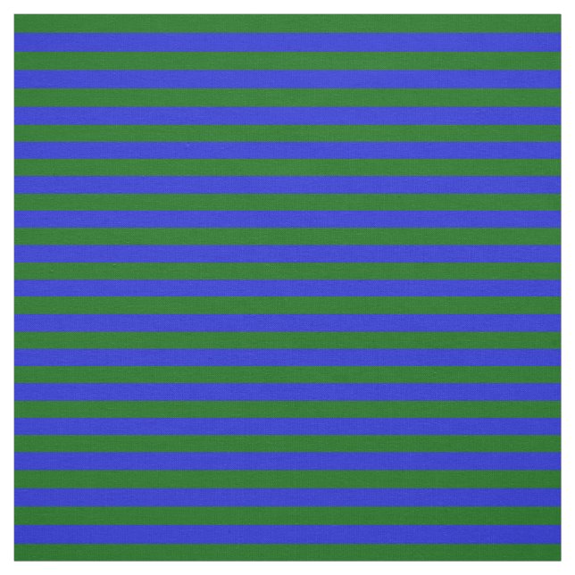 Tissu bleu royal, pied vert d'île, rayures (Échantillon)