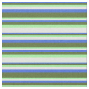 Tissu Bleu royal, vert foncé, vert et jaune clair