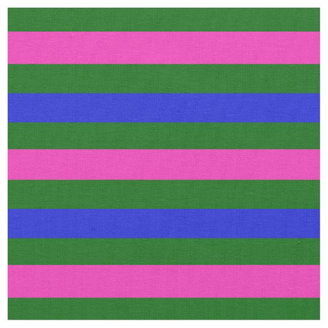 Tissu bleu royal, vert insulaire, rose, rayures (Fermer)