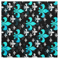 Bleu sur Fleur de Lis noir