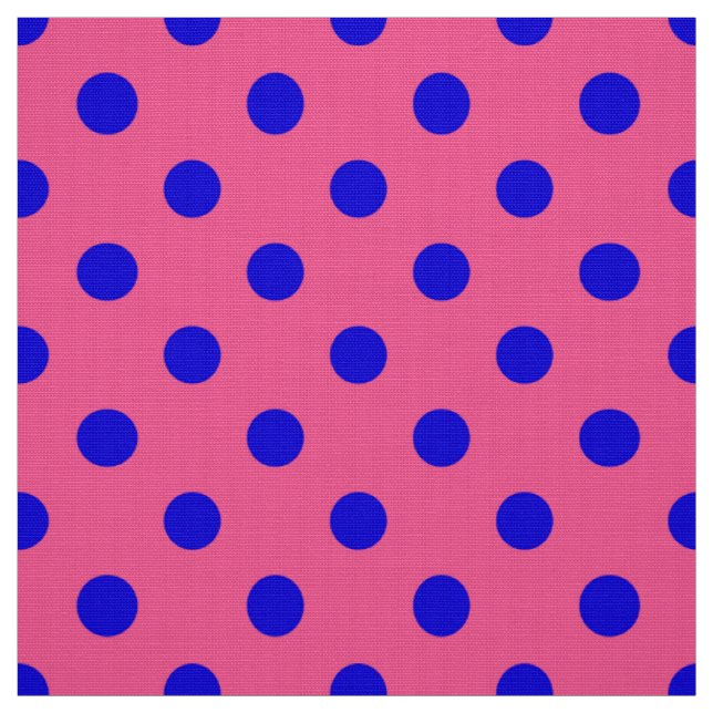 Tissu Bleu sur rose Pois design Motif (Échantillon)