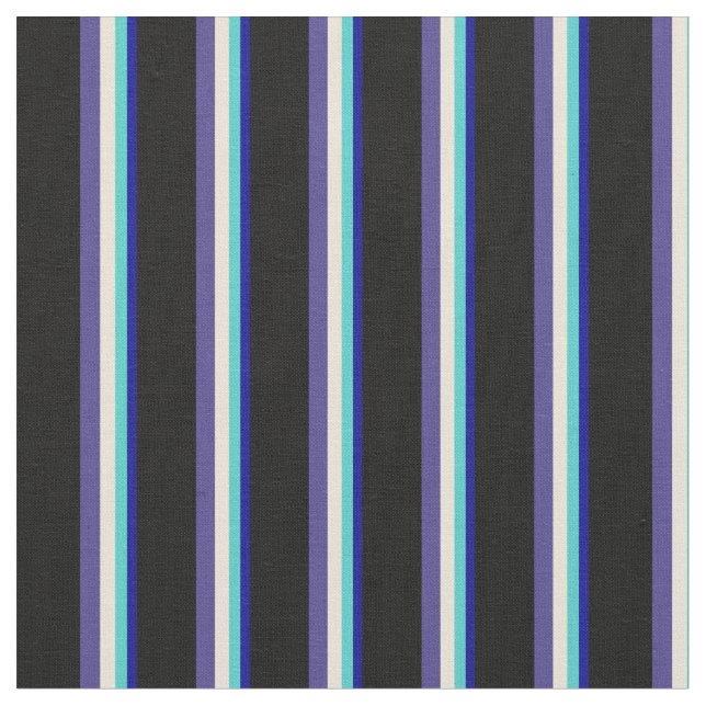 Tissu Bleu, Turquoise, Bisque, Ardoise Bleu & Noir (Fermer)