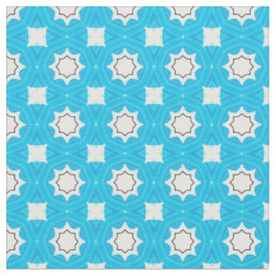 Tissu Bleu turquoise magnifique avec motif géométrique