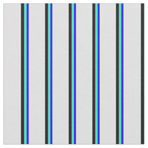 Tissu Bleu, Turquoise, Noir et Lavande