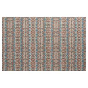 Tissu Bleu Turquoise Taupe Brûlé Orange Brown apparence 
