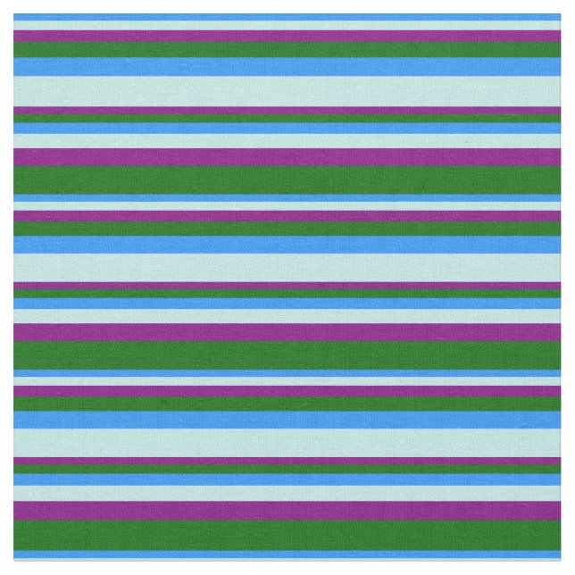 Tissu Bleu, Turquoise, Violet et Vert foncé (Fermer)
