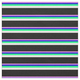 Tissu Bleu, Vert, Blanc et Noir