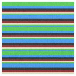 Tissu Bleu, Vert citron, Baguette d'or pâle, Maroon & No