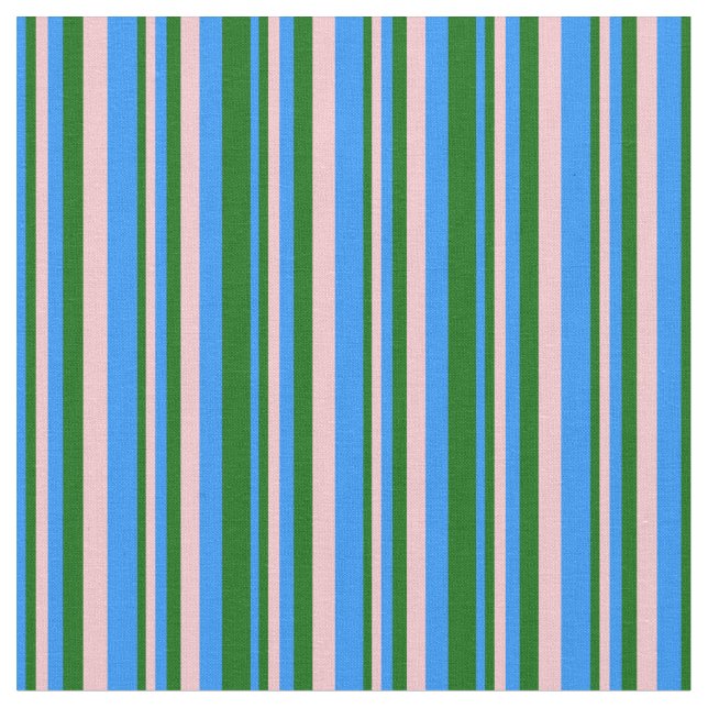Tissu Bleu, vert foncé et Motif rose (Fermer)