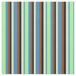 Tissu Bleu, Vert, Lavande, Noir et Brown