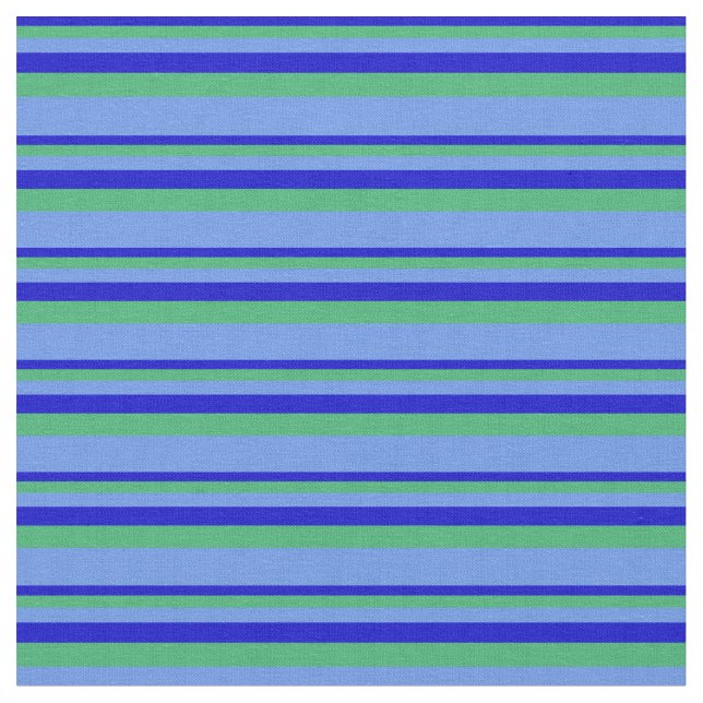 Tissu Bleu, Vert mer et Bleu de Cornflower (Fermer)