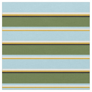 Tissu Bleu, Vert olive et Noir