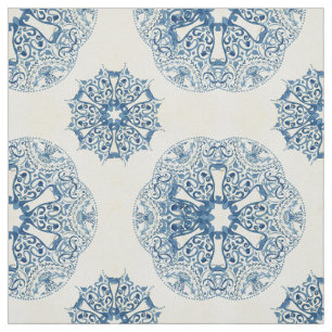 Tissu Bleu vintage nautique de tuile d'île des Caraïbes