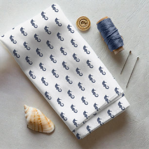 Tissu Bleu Wave Seahorse Navy/Wht ID836