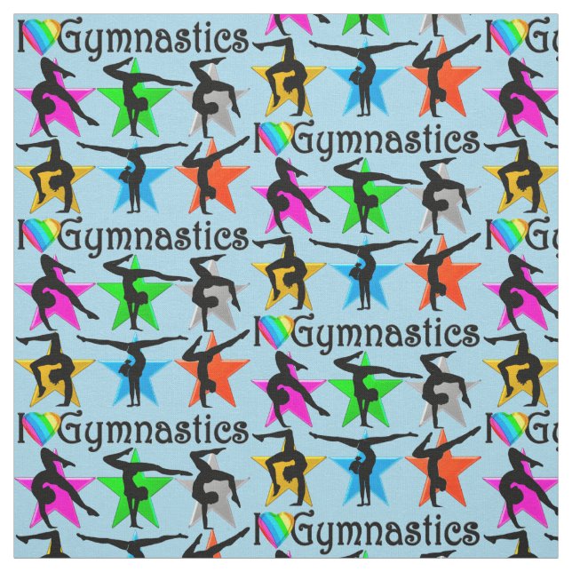 TISSU BLEUE BRILLANTE J'AIME LES TISSUS GYMNASTIQUES (Échantillon)