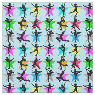 TISSU BLEUE SUPER STAR FIGURE PATINAGE