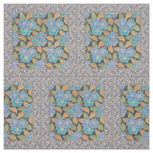 Tissu Bleuet Orné Floral Art Nouveau Classique Orné