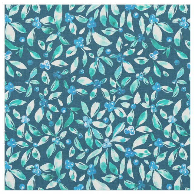 Tissu Bleus d'aquarelle sur arrière - plan turquoise (Fermer)