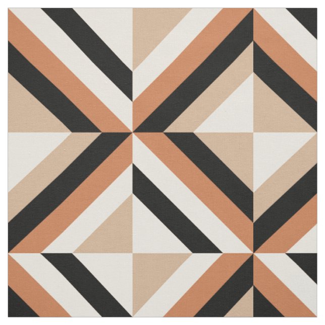 Tissu Bloc de couleur géométrique moderne Brown (Échantillon)