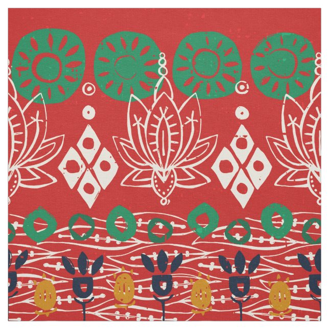 Tissu bloc de lotus Noël (Échantillon)