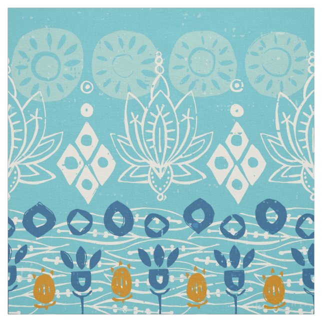 Tissu bloc lotus bleu (Échantillon)