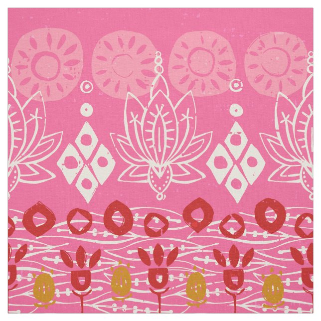 Tissu bloc lotus rose (Échantillon)