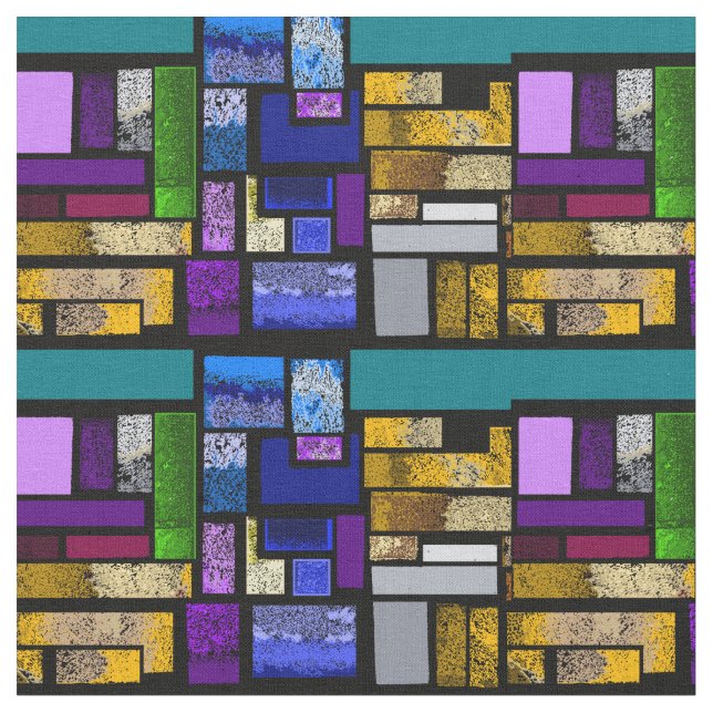 Tissu Blocage abstrait sur noir (Fermer)