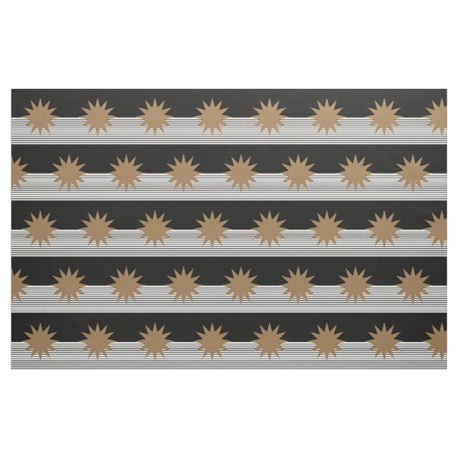 Tissu Blocage noir blanc et soleil Brown (Fat Quarter)