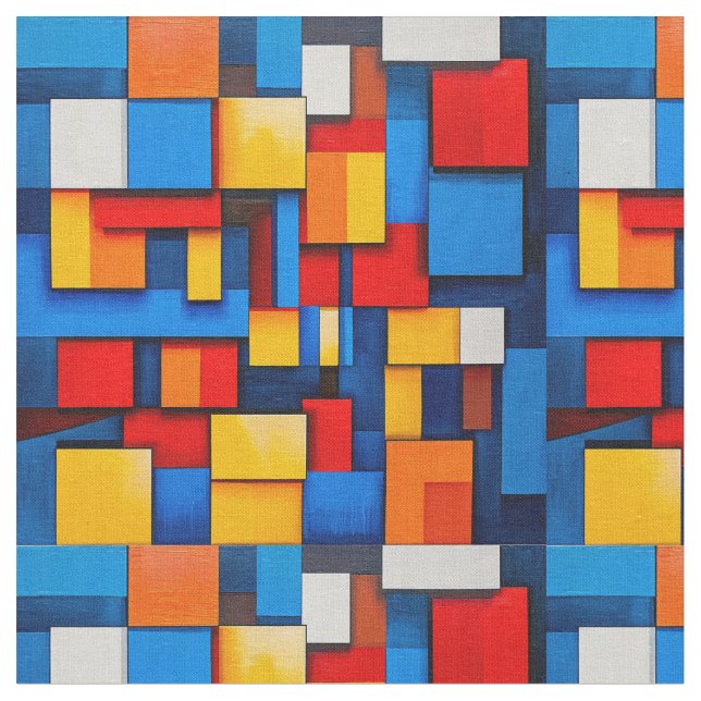 Tissu Blocs abstraits colorés (Fermer)