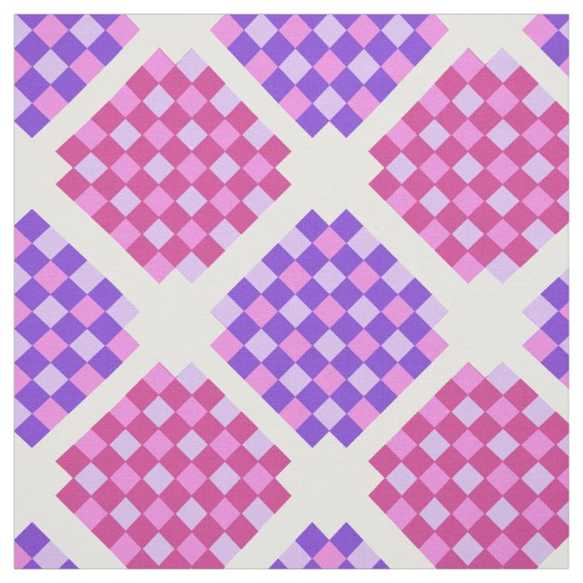 Tissu Blocs de courtepointe violet et rose (Échantillon)