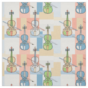 Tissu Blocs de violon coloré