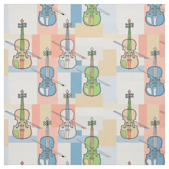 Tissu Blocs de violon coloré (Échantillon)