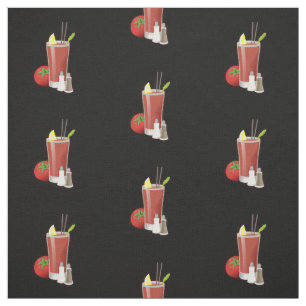 Tissu Bloody Mary Cocktail Motif