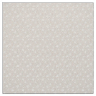 Tissu Blossoms blancs minimes sur Arrière - plan beige d
