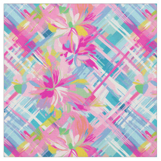 Tissu Blossoms Plantés Pastel