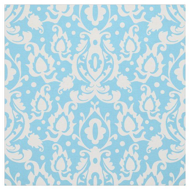 Tissu Blue Aqua Casbah Damask (Échantillon)