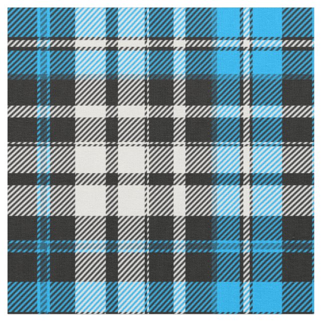 Tissu Blue Black White Plaid Tartan Pattern Design  (Fermer)