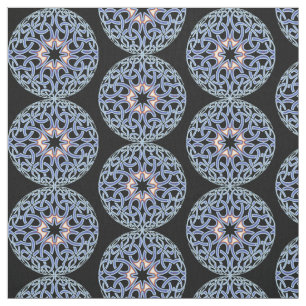 Tissu Blue Celtic Knot Mandala Motif Fabric