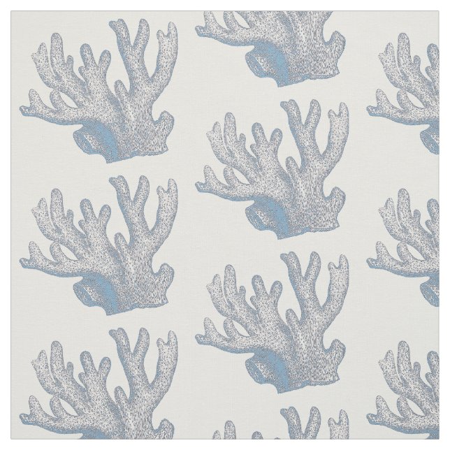 Tissu Blue Coral Juul Coastal Beach House Fabric (Échantillon)