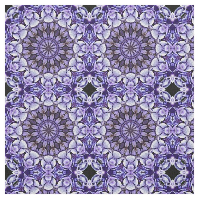 Tissu Blue Hydrangea Flower Petals Abstrait Art Motif (Échantillon)