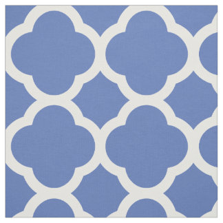 Tissu Blue Modern Quatrefoil Grande échelle