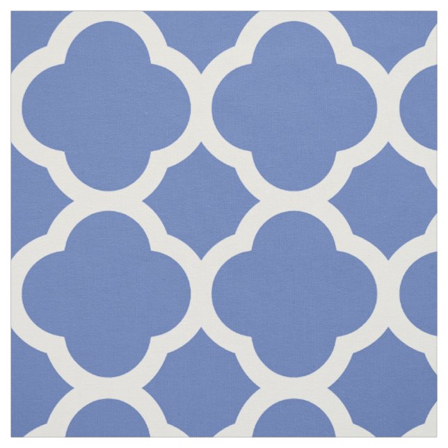 Tissu Blue Modern Quatrefoil Grande échelle (Échantillon)