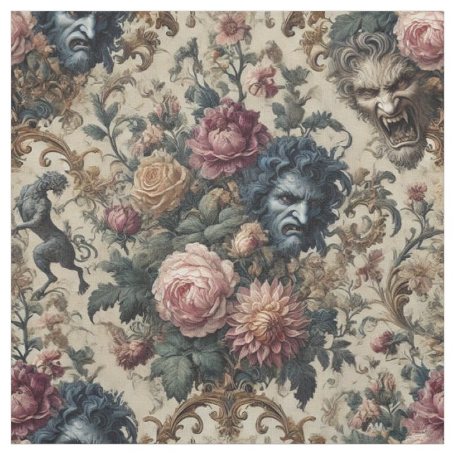Tissu Blue Moon Grimoire - Carreau de déclaration gothiq (Échantillon)